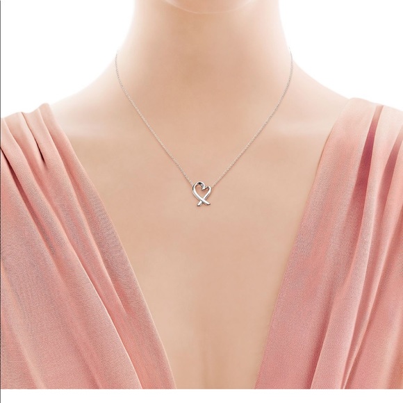 AUTHENTIC TIFFANY & CO. Paloma Picasso Loving Heart Necklace in Sterling Silver - Picture 6 of 6